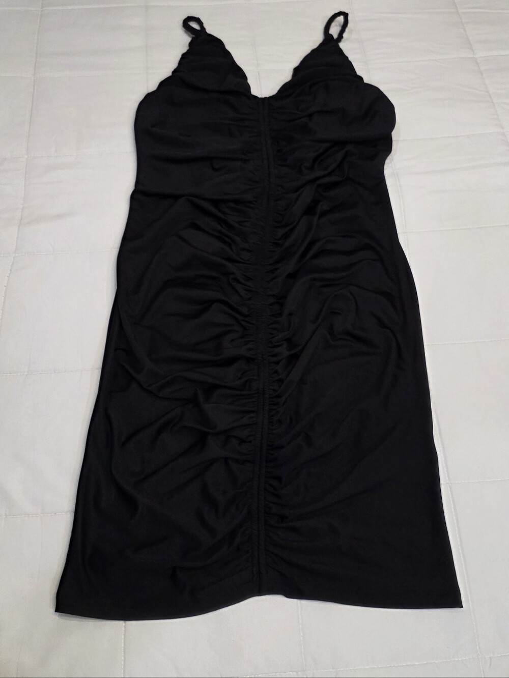 H & M RUCHED BODYCON MINI DRESS - Picture 4 of 5